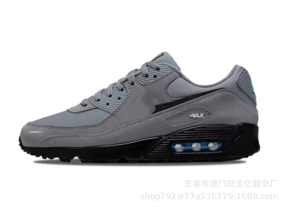 Zapatillas deportivas blancas clásicas europeas MAX 90 con amortiguación de aire, de caña baja y suela trasera, ideales para el comercio transfronterizo.