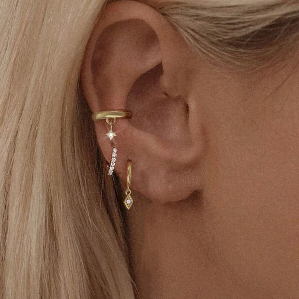 6g Weight 925 Sterling Silver Ear Needle Material Earrings Classification 3 Pieces Quantity Holiday, Travel, Daily Occasion 925 Sterling Silver Material Geometric Pattern Women's Gender Plating Design Simple Style Style 3 Pieces 925 Sterling Silver Geometric Earrings 7