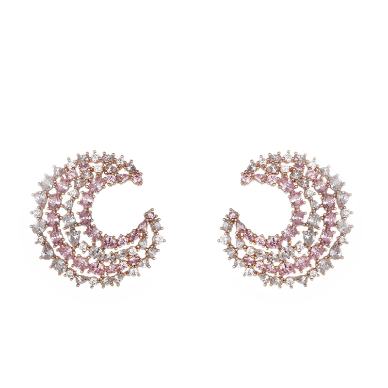 Xuping piedras preciosas artificiales de color bronce y diamante tipo C pendientes ligeros de lujo de alta calidad pendientes transfronterizos europeos y estadounidenses para mujeres