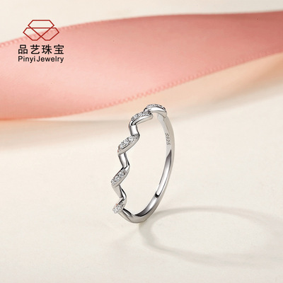 亚马逊戒指女日韩个性潮人简约指环s925纯银女戒首饰加工定制
