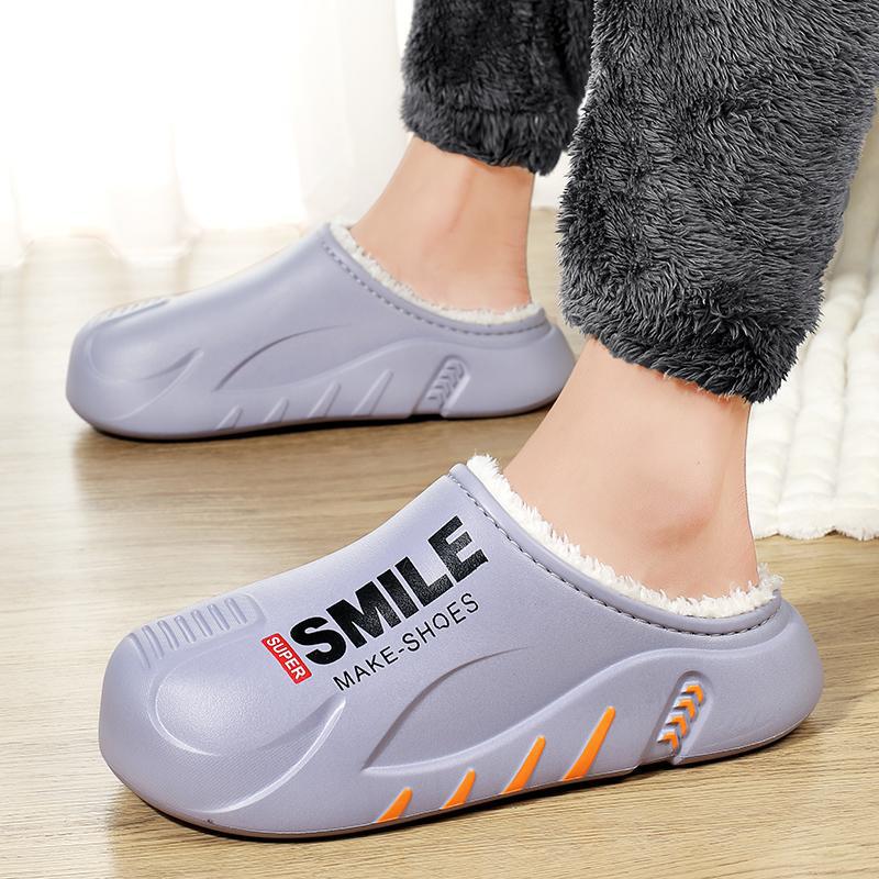 Cotton Shoes Men's Winter Men's Bag Heel fleece-lined Warm Waterproof Non-Slip Dual-Use Snow Boots plus size Cotton Shoes for Home and Outwear
