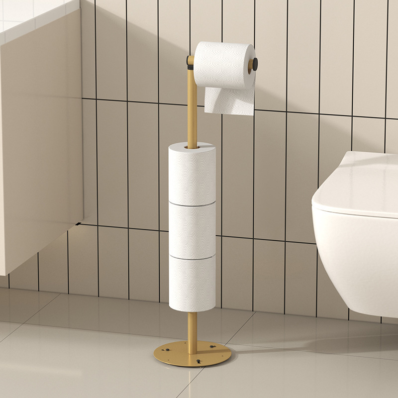 Bathroom Roll Paper Holder Foldableable Freestanding Paper Towel Storage Rack Simple Design Large Capacity Bathroom Roll Paper Holder