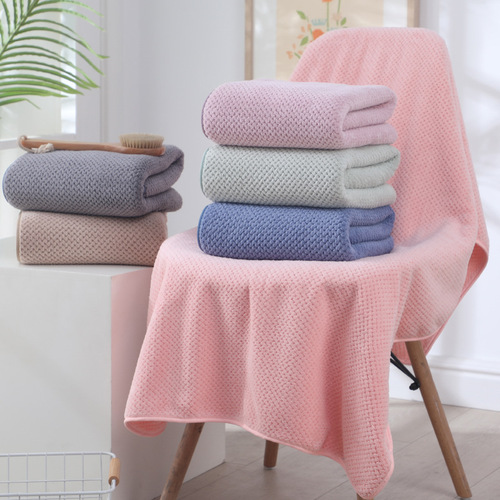 Coralline Fleece Bath Towel Manufacturer Wholesale Thick Plain Color Household For Men And Women Couple Shower Towel Live Streaming E-commerce One Piece Dropshipping