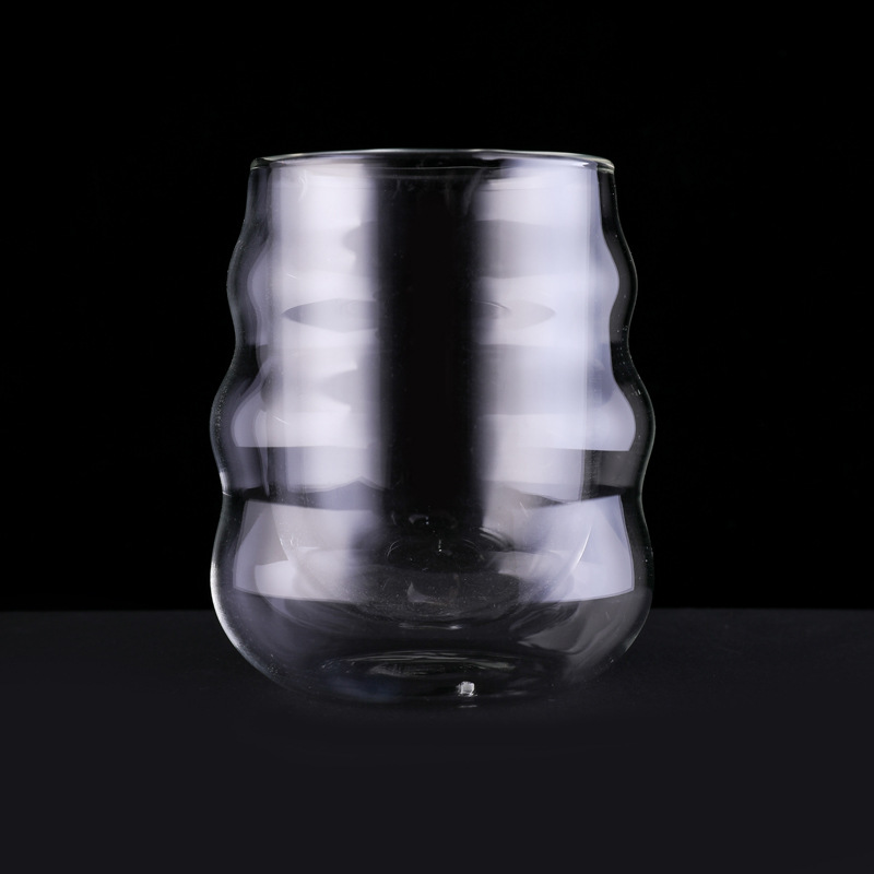 Vidrio borosilicato lindo taza de leche de doble capa taza de agua del hogar taza de jugo de doble capa de agua aislada taza de vidrio transparente
