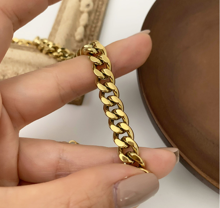 PVD Coated Gold Plating Process 18K Real Gold Plated Plating Material PVD Coated Real Gold Plated 18K Gold Heart 304 Stainless Steel Titanium Steel Waterproof Non Tarnish Anklet