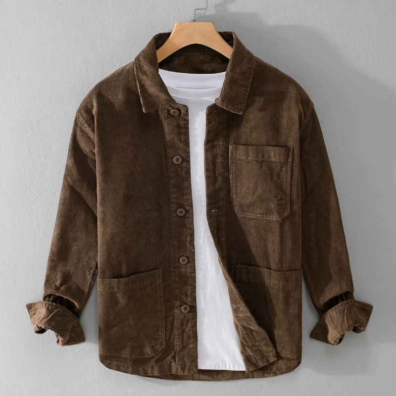 Autumn corduroy comfortable jacket for leisure, oversize
