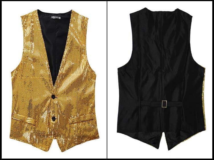 El comercio exterior de Fábrica Directa anfitrión coro de rendimiento de la reunión anual de rendimiento en el escenario mejor hombre fotografía Delgado Chaleco de lentejuelas