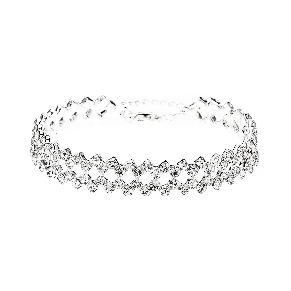 Conjunto De Pulsera Y Pendientes De Collar De Diamantes Largos Para Mujer De Boda Nueva display picture 2