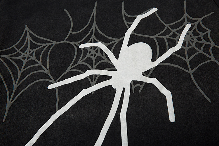 رجال اللون الصامد العنكبوت الشبكه العنكبوتيه أسلوب بسيط رقبة مستديرة ياقات كم طويل لين بلوزات للرجال display picture 8