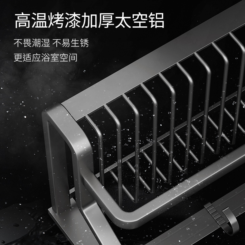 Rack de toallas de baño sin perforación de baño de baño de inodoro de almacenamiento de ropa integrada de pared rack de toallas de baño