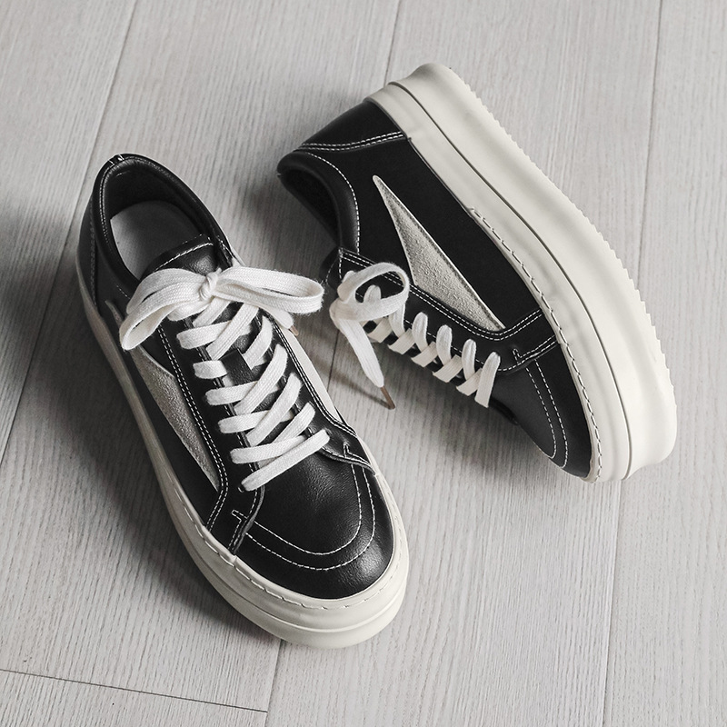 Nuevos zapatos de panel de cuero grueso de verano pareja de hombres americanos multifuncional zapatos casuales de cabeza grande aumento de altura zapatos de derby de viaje para hombres