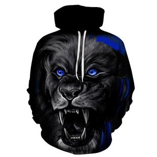 European and American Spring and Autumn Animal Series 3D Digital Printing Long Sleeve Loose Sports Trendy Men's Casual Men's Sweater
