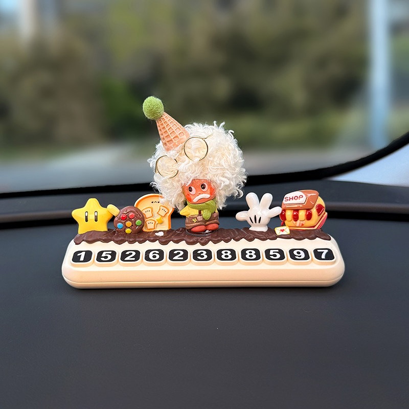 2026 New Model Star-Shaped Car Phone Number Plate, Temporary Parking Cute Decoration for Women