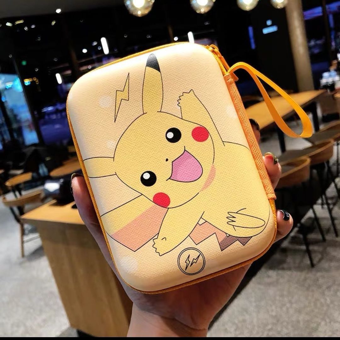 Cartoon nueva bolsa de almacenamiento de auriculares linda rectangular de dibujos animados, cargador de monedero grande, cable de datos, caja de almacenamiento de bolsa larga
