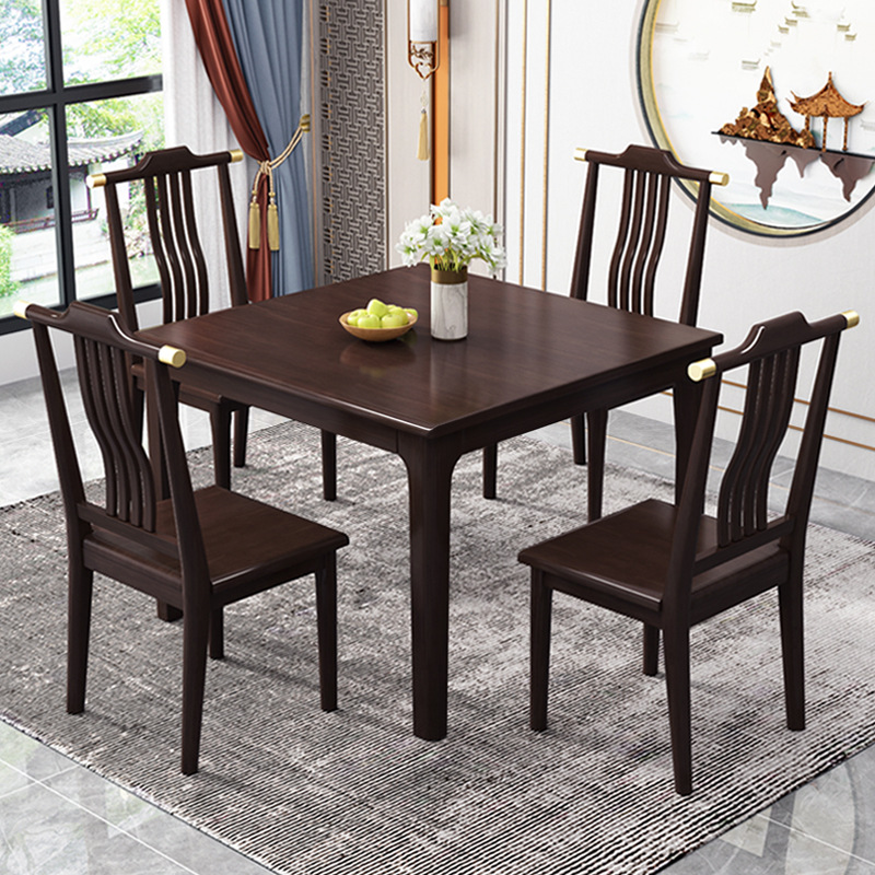 Mesa de comedor de madera maciza cuadrada pequeño apartamento casa pequeña mesa cuadrada moderna mesa de madera de ocio chino sala de alquiler pequeña mesa de té