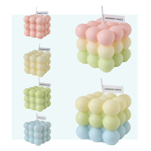 Factory Wholesale Cute Bubble Candle Gift Wholesale Girls Bedroom Ins Tray Ornaments Rubik's Cube Aromatherapy Candle