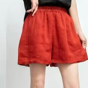 Summer Lightweight Ramie Shorts, Solid Color Wide-Leg Pants, Loose Casual Versatile Ramie Wide-Leg Shorts for Women 108 Summer Lightweight Ramie Shorts, Solid Color Wide-Leg Pants, Loose Casual Versatile Ramie Wide-Leg Shorts for Women 108
