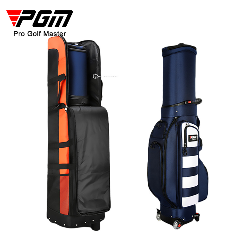 Túi hàng không golf PGM hai lớp đáy cứng có bánh xe, kích thước 141x38.5x31.5 cm — HKB010 đen và cam (Phiên bản bình thường), HKB010 đen xanh (phiên bản bình thường), HKB010 Đen Bạc (phiên bản thường), HKB010 tất cả màu đen (phiên bản bình thường)