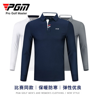PGM golf clothes men's long-sleeved T-shirt autumn and winter golf warm top clothing men's lapel polo shirt