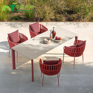 Outdoor Tables and Chairs Courtyard Outdoor Garden Terrace Waterproof Sun Protection Rattan Rattan Chair Nordic Leisure Outdoor Balcony Table and Chairs