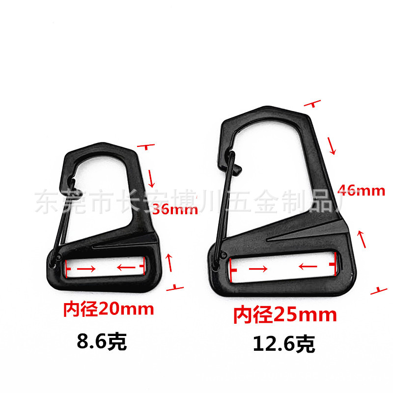 电泳黑色6分一寸门框扣9字钩扣黑色织带扣锌合金箱包五金配件