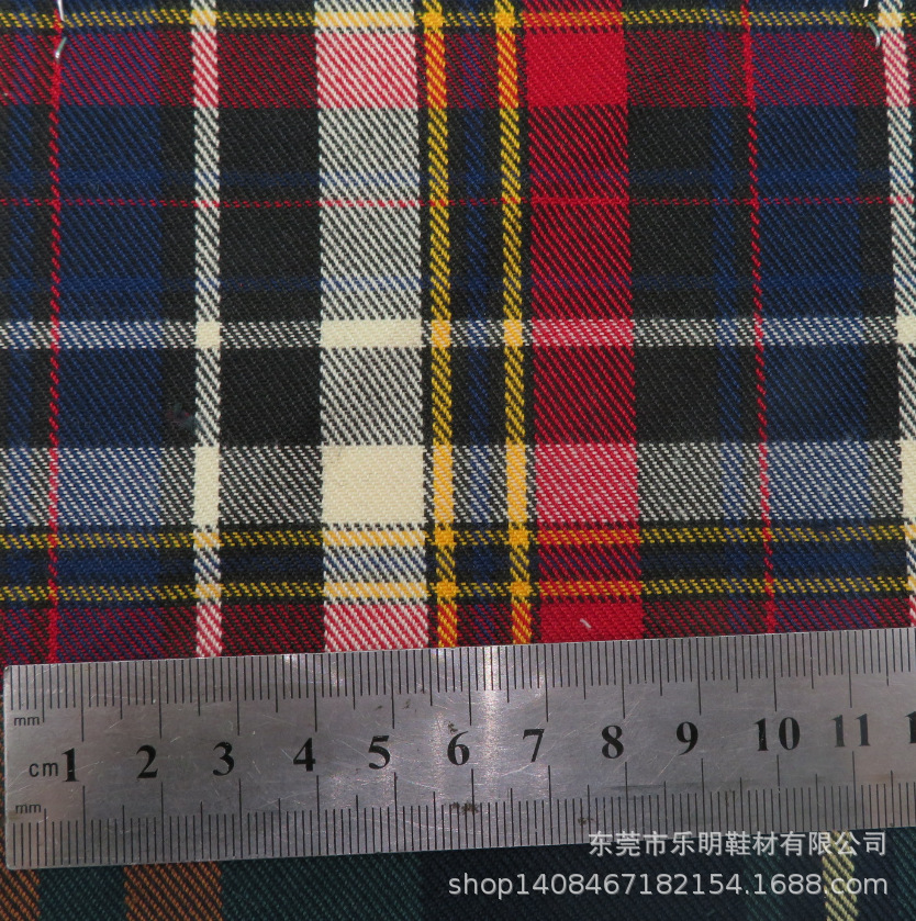 GB1019色织TR苏格兰格子适用鞋子帽子服装布料