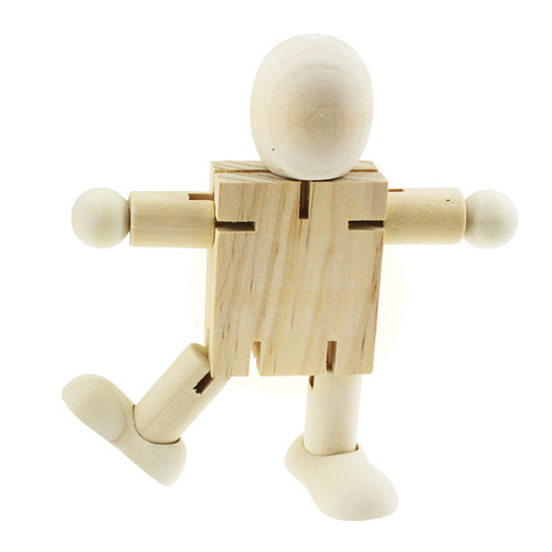 Transformable Wooden Robot, Plain Wood DIY Wooden Puppet for Children, Painting, Coloring, Scribbling Art Materials