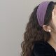 Purple Suede Soft and Waxy Knitted Wide-Brimmed Autumn and Winter Hairband Hairpin Wide-Brimmed Hairband Niche Design High Skull Hair Accessory