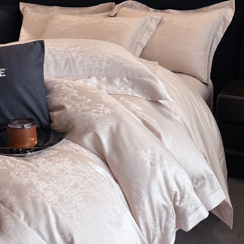 Light Luxury and High-End 120S Long-Staple Cotton Jacquard Four-Piece Set Pure Cotton Quilt Cover European Style High-End Bedding