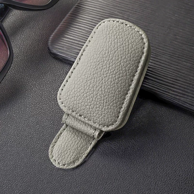 Car Glasses Clip/Bill Clip: bill storage car sunglasses - litchi-gray
