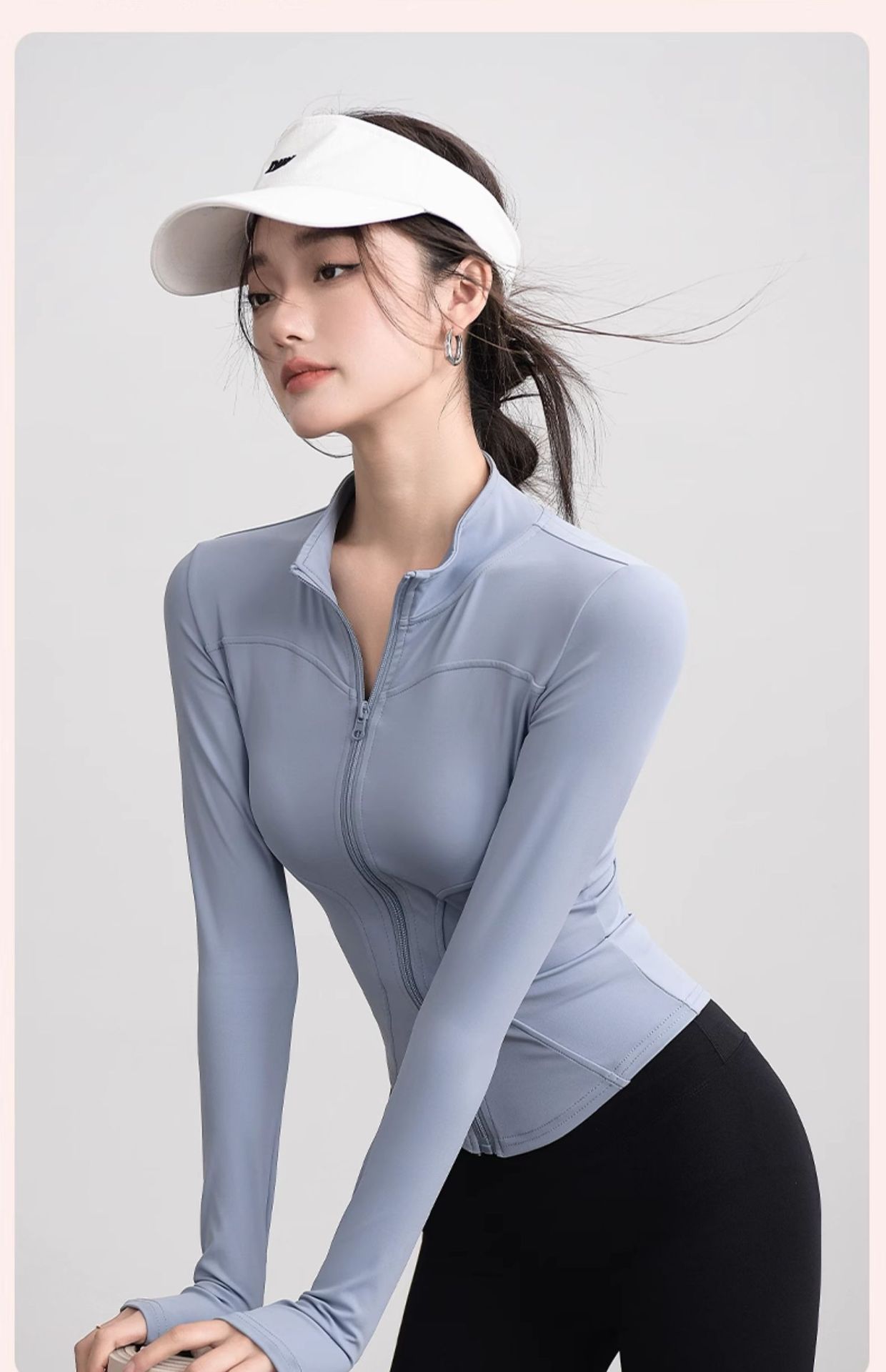 Fleece Slim Sports Jacket Premium Yoga Fitness Top Fitness Clothes Women_desvips.com