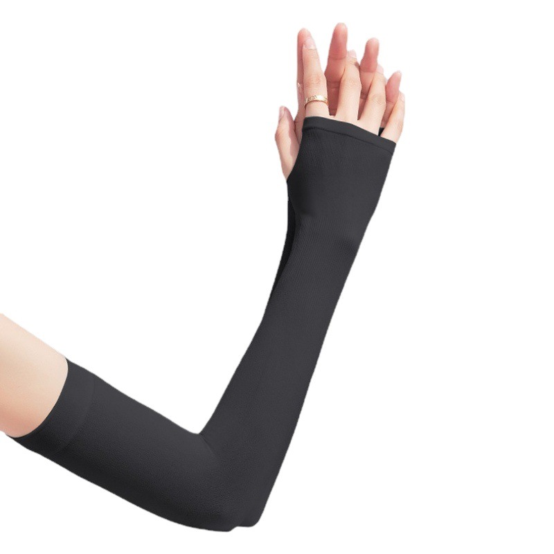 Manga de seda de hielo de verano guantes de protección solar protección UV de las mujeres largo fresco ovisleeve de los hombres del brazo de conducción ovisleeve al por mayor