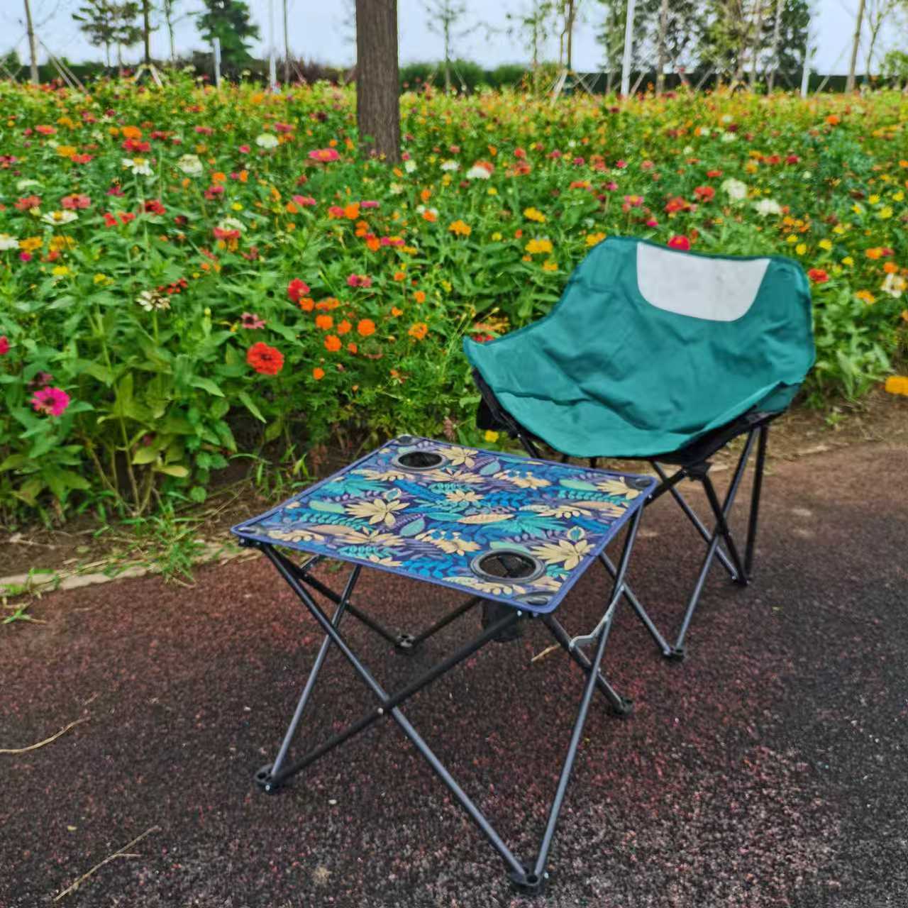 Mesa plegable portátil de pesca al aire libre mesa de camping mesa de tela de playa de barbacoa mesa plegable de apertura rápida plegable