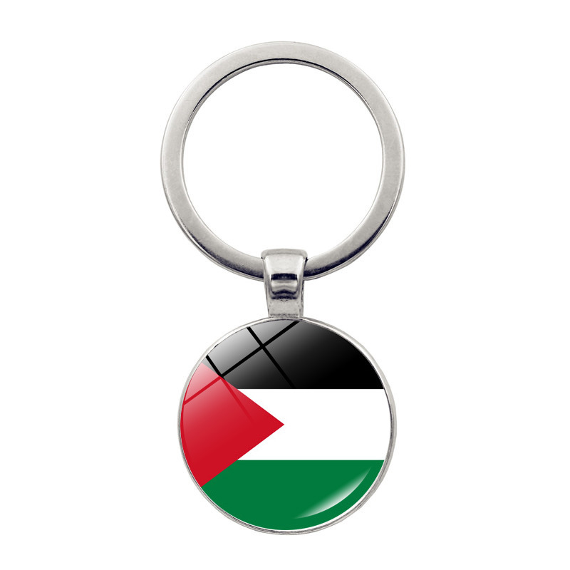Llavero colgante de cristal de la bandera palestina Palestina anti-guerra paz colgante llavero