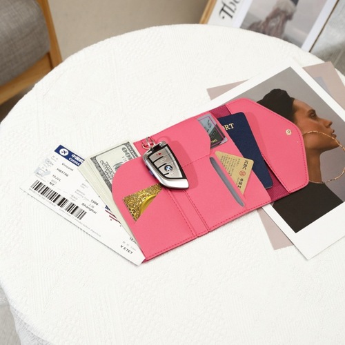 Cross-border passport holder PU leather multi-functional document bag, logo printed passport bag, travel document holder, flight ticket holder