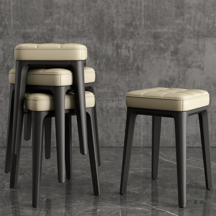 凳子家用塑料加厚圆凳现代简约书桌凳餐厅椅子矮凳备用可叠放板凳