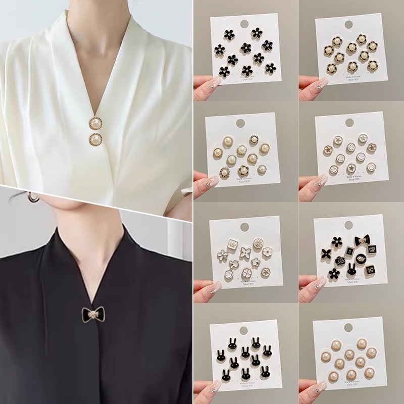 Botón de cuello secreto anti-perla artefacto de perla broche de ropa botón de pecho fijo botón de alfiler sin costura botón accesorio
