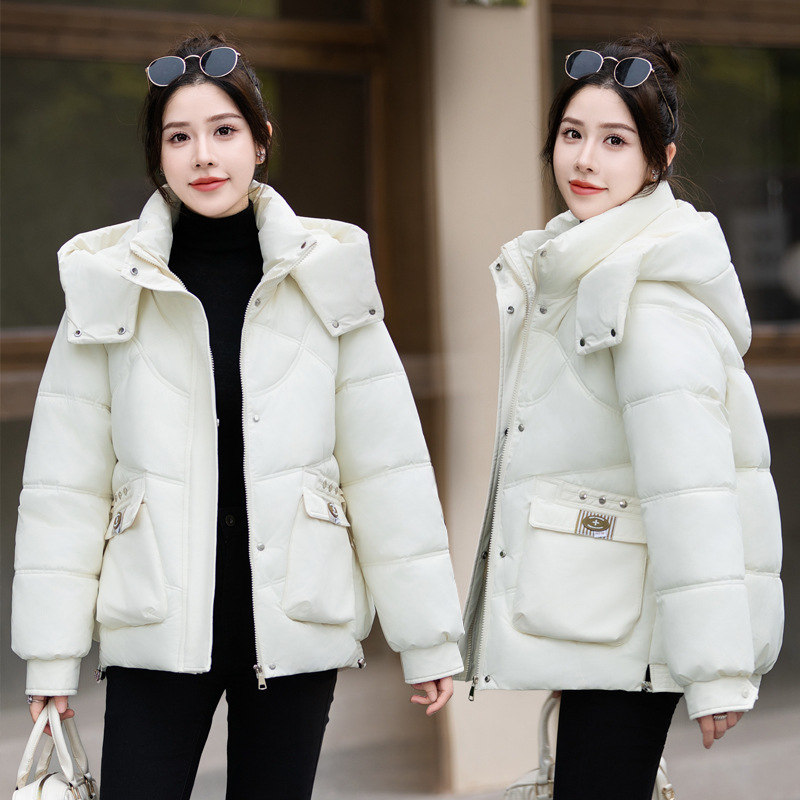 Invierno nuevo engordamiento ropa de algodón convencional de tamaño grande mujer ropa de algodón casual suelta engrosada chaqueta de algodón de estilo extranjero abrigo de moda