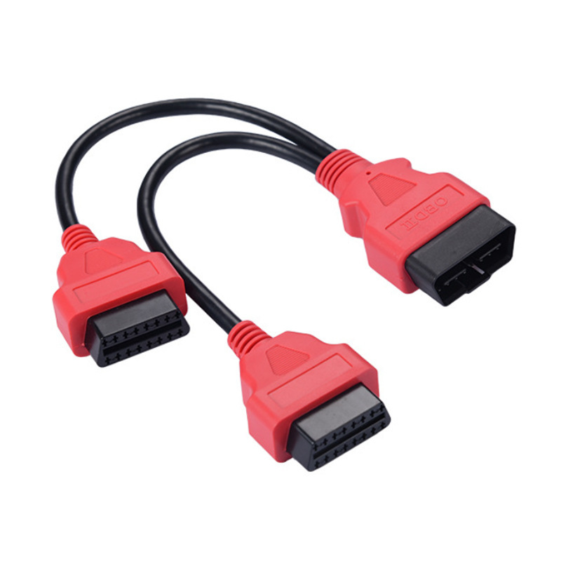 OBD2-16芯一二延長線一分二雄雌頭診断器中継ハーネス|undefined