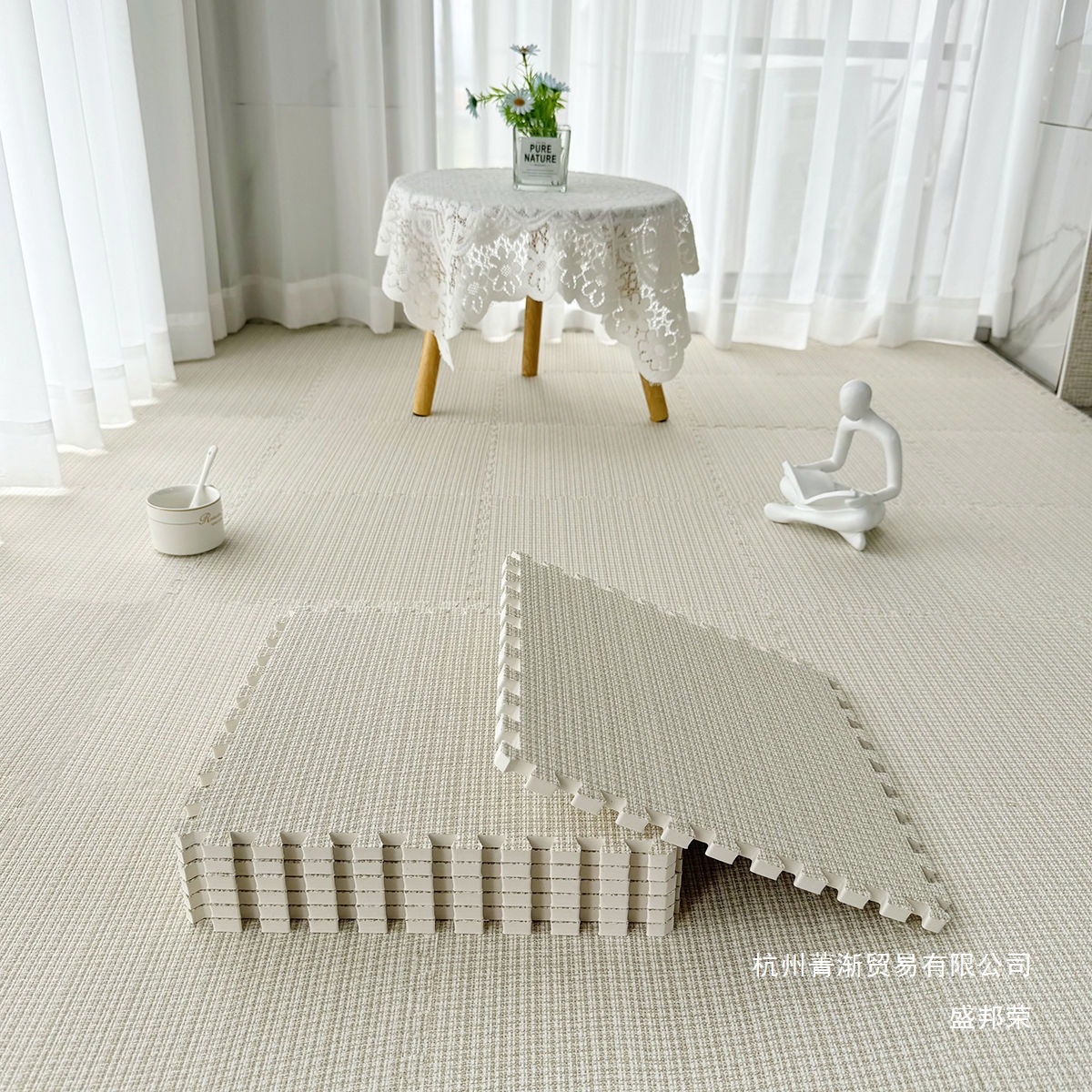 Spliced ​​Floor Mat Carpet Bedroom Living Room Bedroom Cream Ins Style Bedside Blanket Large Area Full Spread Kidsren's Crawling Mat