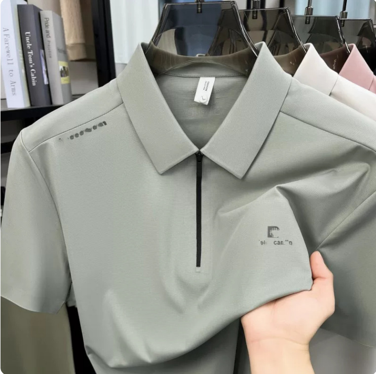 Quick-Drying Half-Zip Seamless Men's Polo Shirt