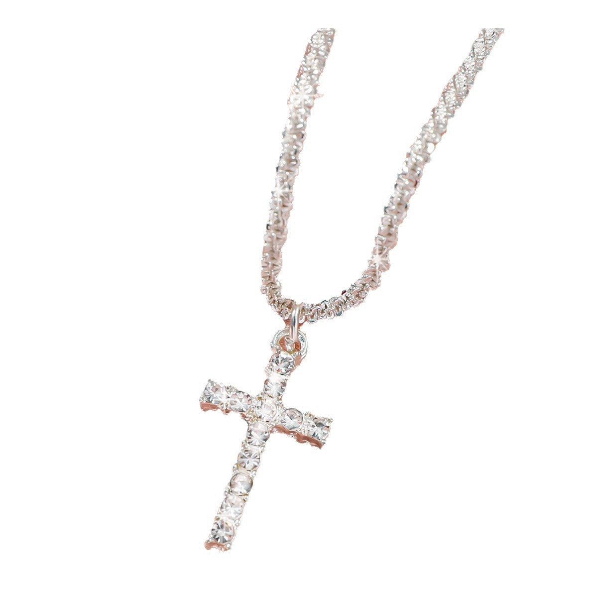 Funkelnde Quadratische Anhängerkette Damen Luxus Design Schmuck_voghion.com