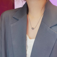 高级感蛇骨链圆球项链简约时尚吊坠百搭女学生气质颈链钛钢锁骨链
