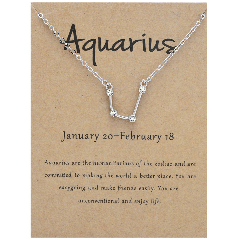 Daily Occasion Alloy Material Simple Style Constellation Alloy Rhinestone Plating Women's Pendant Necklace
