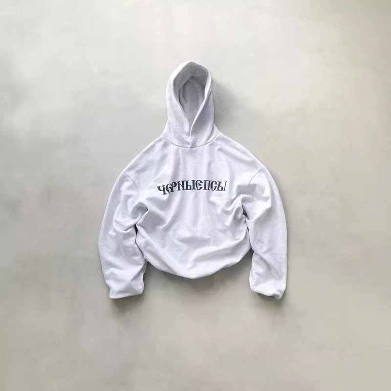 KANYE YZY Joint GOSHA Russian Letter Sweatshirt Black Dog Casual Hip Hop Loose Couple fleece-lined Hoodie KANYE YZY Joint GOSHA Russian Letter Sweatshirt Black Dog Casual Hip Hop Loose Couple fleece-lined Hoodie