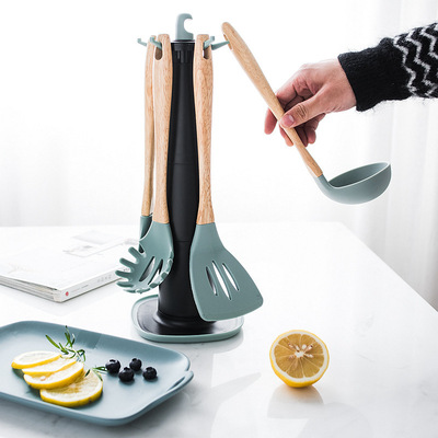 Edo不粘锅铲子家用炒菜铲子硅胶多用锅铲刮刀勺厨具6件套装|ru