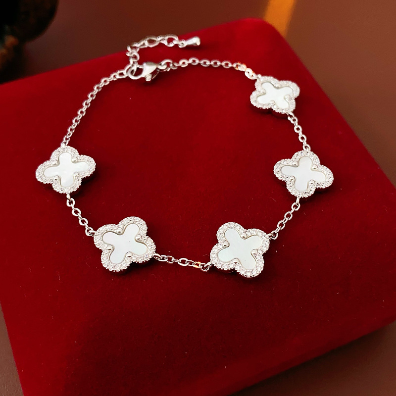 Oro real pulsera de flor de frita de silicio pulsera de moda de viaje versátil pulsera retro alta sensación de joyería de mano exquisita