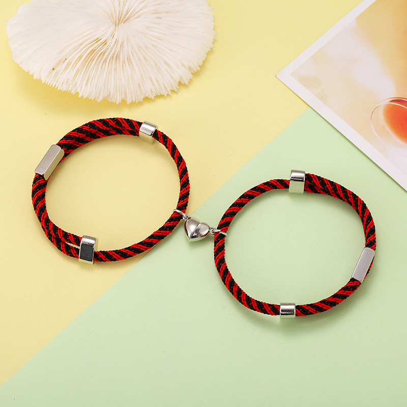 Nihaojewelry wholesale jewelry new stainless steel lettering alloy heart magnet bracelets