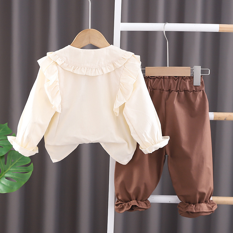 Mädchen Hoodie Frühling und Herbst 2024 neues koreanisches lässiges Baby langärmeliges süßes Hemd Kinder zweiteiliges Set_voghion.com