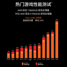 AMD�J��R7 9800X3DɢƬ̨ʽ̎����CPU 8��16�����m��֧������X870